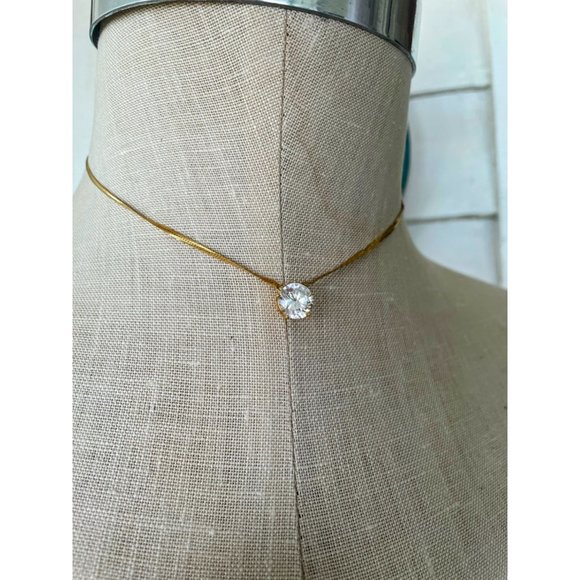 Vintage 14K Gold Serpentine Chain With 3 Carat Clear Tourmaline 4 grams - Picture 13 of 16